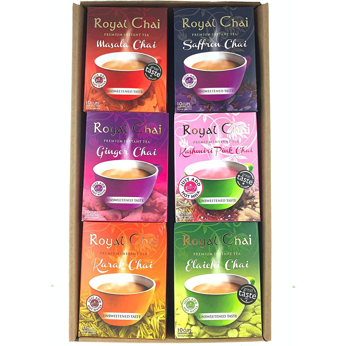 Royal Chai Instant Tea 6 Pack Variety Gift set (Unsweetned)