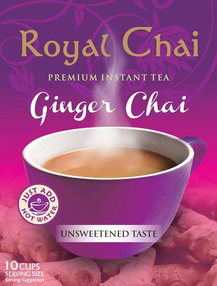 Royal Chai Ginger Tea UnSweetened 220gms | Instant Tea Mix