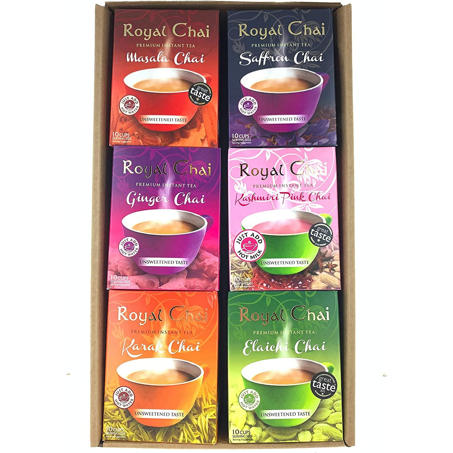 Royal Chai Instant Tea 6 Pack Variety Gift set (Unsweetned)