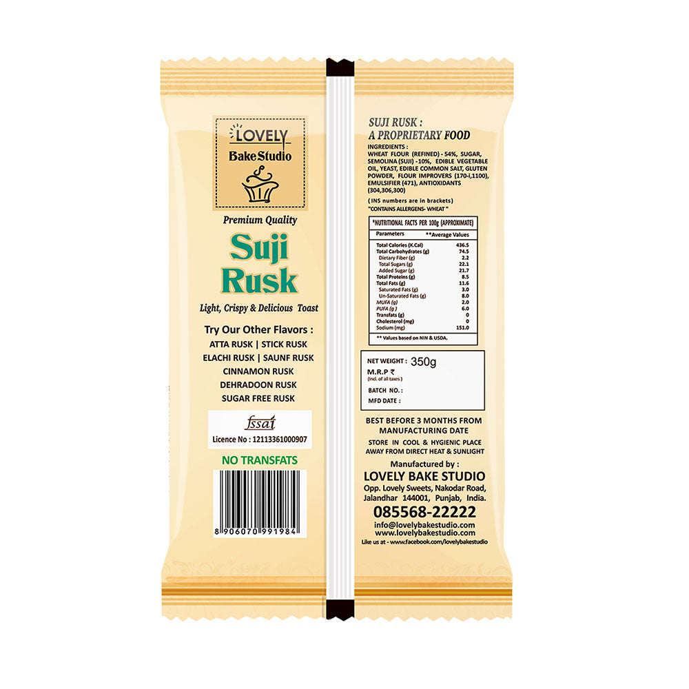 Lovely Suji Rusk 350gms Kichri Store